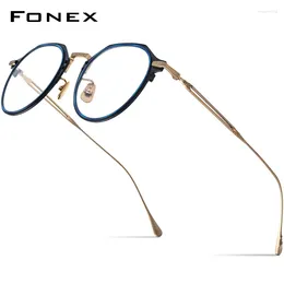 Montature per occhiali da sole FONEX Occhiali in titanio Telaio da uomo 2024 Design semplice Retro Occhiali da vista quadrati da donna Miopia Occhiali ottici