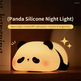 أضواء ليلية لطيفة LED LED LED TOUCH SESSOR Cartoon Kid's Nightlights Silicone Child Holiday Gift Bedide Bedroom Decor