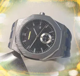 Wysokiej jakości lodu Hip Hop Męskie zegarki 42 mm gumowy stal nierdzewna kwarc kwarcowy dzień data kalendarz bransoletka stopwatch zegarek Montre de lukse prezenty