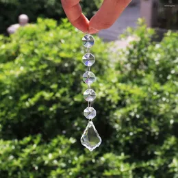 Chandelier Crystal Transparent Chain Wedding Curtain Decor Sun Catcher Bead Lamp Prism Pendant Glass Maple Handmade