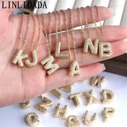 Collane con ciondolo 10 pezzi placcato oro 26 lettere zircone bianco collana alfabeto A-Z gioielli fai da te per le donne ragazze temperamento partito