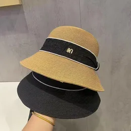 Moda ao ar livre balde chapéus verão feminino aba larga chapéu proteção solar para viagens de verão gorro de palha