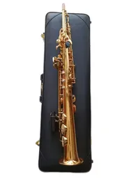 Melhor qualidade marca japonesa saxofone soprano yss 82z ouro soprano reto b-flat sax profissional instrumentos musicais bocal com capas de couro palhetas grátis