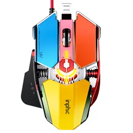 Infic PG6 przewodowe myszy eSports Gra sprzętowy makro RGB oświetlenie myszy domowe biuro USB Desktop mysz