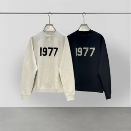 Erkek Hoodies Sezon 7 Moda Markası Essentials Sweatshirt Flocked 1977 Logo Hip Hop gevşek Unisex High Street