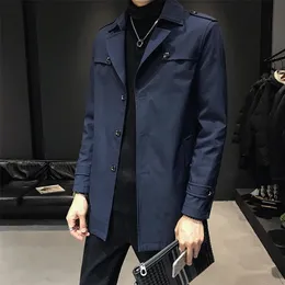 Brand Clothing Mężczyźni Wysokiej jakości czysty bawełniany płaszcz wiatrówki/mężczyźni Slim Fit Trench Kurtki plus rozmiar S-3XL 240125