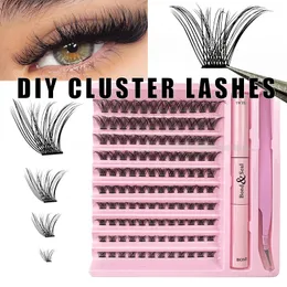 DIY self grafting false eyelashes Tweezer glue Grafting Segmented Lashes Extension Single Clusters Thick False Eyelashes Makeup For Women