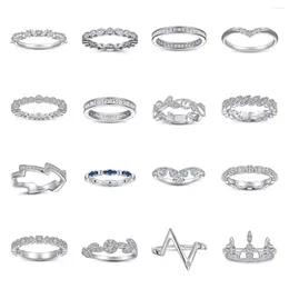 Klaster Rings S925 Sterling Silver Series 30 Spersonalizowany styl Crown Sapphire Low Luxury Party Style mężczyzn i kobiet