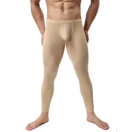 Chegando Sexy Masculino UltraThin Silky Long Johns Calças Térmicas Cool Leggings Roupa Interior S M L XL XXL 240127