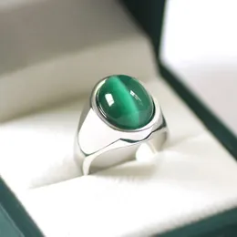 Premium Green Jade 316L Rostfritt stål Kvinnor Ring Enkelt trendigt bröllop Engagement Party Jewelry Accessories for Men Gift 240201