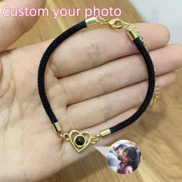 Stränge 16+5 cm benutzerdefiniertes Herzschild -Armband aus nicht oxidierendem Material Einfacher Stil personalisierter Fotos für Freunde und Familie.