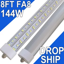 أضواء المتجر بقيمة 8 أمتار ، 8 أقدام 144W 8 'GARAGE LIGHT 96' 'T8 LED متكامل ، مستودع مصابيح LED قابلة للربط ، مستودع مرآب مصابيح LED عالية ، Mount Surface Mount USA USASTOCK