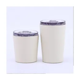 Tumblers 8oz 12oz Kids Skinny Tumblers Steel Stainless Steelder Frosted Frosted Tumbler with Lid و St Travel Car Cup Cup Student WA DHSX4