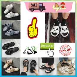 Designer casual plataforma esqueleto cabeça engraçado uma palavra arrastar chinelos verão sliders homens arco-íris slides sandálias sandálias macio grosso almofada chinelo nuvem slide