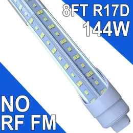 R17d 8 أقدام مصباح لمبة ، 270 درجة 4 صفوف استبدال LED لتجهيزات الفلورسنت ، T8 6000k أبيض بارد ، حليبي ، 85V-265V ، السقف المزدوج ، Rotatables Usastock