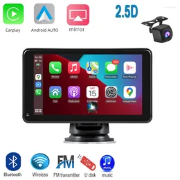 Autoradio portatile universale da 7 pollici Wireless Carplay Android Auto Camera 2.5D Ips Lettore schermo Video musicale Buletooth Wifi