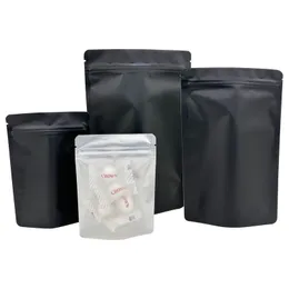1 pound packing bag pure black transparent frosted package aluminum foil self sealing packets self-supporting snack storage packaging bags