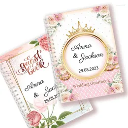 Caderno espiral com nomes personalizados, data, assinatura personalizada, livro de assinaturas de casamento, livro de visitas alternativo, recepção de casamento