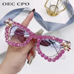 Óculos de sol olho de gato diamante óculos para mulheres marca de luxo strass óculos de sol feminino punk festa máscaras óculos oculo uv400