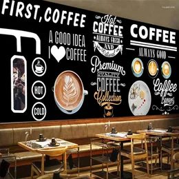 Sfondi personalizzati Po 3D lavagna dipinta a mano caffetteria ristorante occidentale bar utensili per la casa poster murale carta da parati