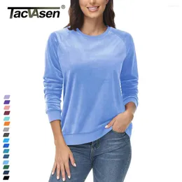 Women's T Shirts TACVASEN Crew Neck Long Sleeve Pullover Womens Joggers Sweatshirts Fleece Warm Hoodies Casual Sportswear Outdoor Workout