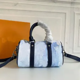 Akvarellkudde påse kvinnor handväska totes crossbody väskor klassisk bokstav gammal blomma tie-dye färg justerbar axel rem topp han274u