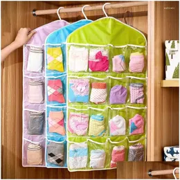 Storage Boxes Bins Storage Boxes Clear Small Pockets Sundry Goods Classified Hang Bag Wardrobe Cloakroom Accessories Bras Underpants Dhhot