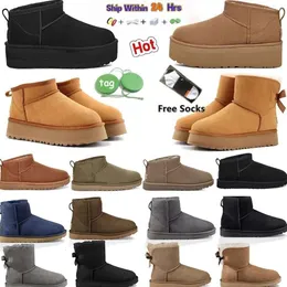 Pantofole Tasman Designer Ugglisugg Stivali Tazz Castagna Cachi Pelliccia Stivaletti Di Pelle Di Pecora Per Le Donne Australia Ultra Mini Piattaforma Scivolo Neve ug Boot Scarpe Invernali