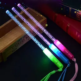 12pcs LED LIGHT UP ROD GLOW 광섬유 지팡이는 생일 선물을위한 다크 플래시 스타 달 스틱에서 웨딩 파티 선물 240122