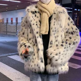 겨울 남성 가짜 모피 대기 재킷 트렌디하고 세련된 스팟 그라디언트 두꺼운 면적 따뜻한 잘 생긴 잘 생긴 P47E