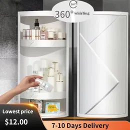 Przechowywanie narożne w łazience 360 ​​stopni obrotowe montowany na ścianie szampon kosmetyczny kuchnia gospodarstwa domowego do przechowywania łazienki akcesoria 240129