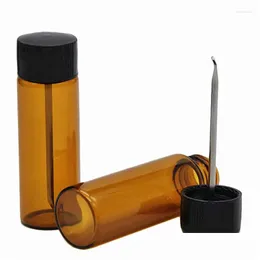 Aufbewahrungsflaschen Gläser Aufbewahrungsflaschen Glasflasche Snuff Snorter Case Sniffer mit Metalllöffel Kit Drop Delivery Dhqu4