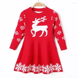 Abiti da ragazza per ragazze, maglione di Natale, vestiti caldi invernali, costume lavorato a maglia per bambini da 2 a 8 anni