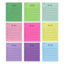 9 pezzi per pianificatore computer autoadesivo nota 50 fogli frigorifero rettangolo multicolore scrivania parete portatile studenti lista delle cose da fare 240122