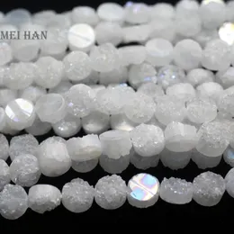 Pedras preciosas soltas meihan cristal natural druzy quartzo com cor ab para fazer joias, contas ou presente
