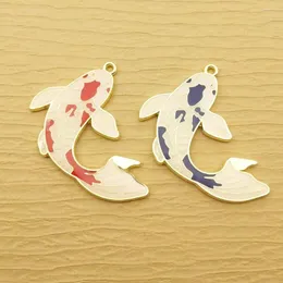 Charms 10pcs Enamel Fish Charm For Jewelry Making Craft Supplies Earring Pendant Bracelet Necklace Metal Diy Phone Accessories