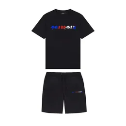 Tasarımcı Erkek T Shirt Trailsits Track Suit Şort Kadın Tuta Trapstar Uomo Ensemble Homme Yaz Sporları Moda Pamuk Kablo Üst Kısa Kol