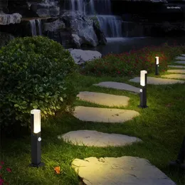 Motion Sensor 12W LED Garden Lawn Lamp Modern Waterproof IP65 Aluminum Pillar Outdoor Courtyard Villa Landscape Lighting