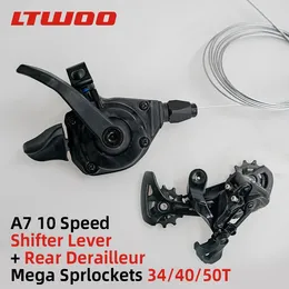 Bisiklet vites değiştiriciler ltwoo 10s bisiklet arka vites değiştirici dağ A7 vites kolu 34t 40t 50t Deore MTB Accesories ile Uyumlu