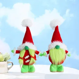 Decoração de festa Grinch Faceless Standing Doll Fashion Green Fur Monster Dwarf Elf Decorações