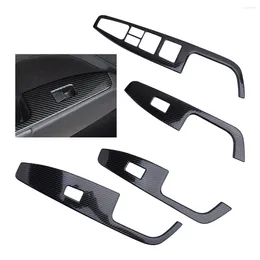 Interior Accessories 4Pcs Carbon Fiber Style Window Switch Panel Cover Trim Decoration Fit For Hyundai Elantra 2024 Left Hand Drive