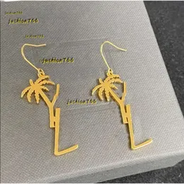Women Stud Designer Palm Tree Dangle Pendant Sier Earring Y Party Studs Gold Hoops Engagement Gift 2024 Earrings Jewelry Brincos