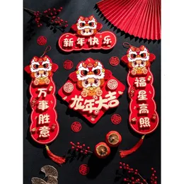 2024 Çin yılı beyitleri Porchdragon Dekorasyonları Parti Yurt Kapısı için Bahar Festivali 240119