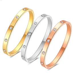 Fashion Jewelry Stainless Steel Luxury Brand Inspired Bracelets Cubic Zircon Cuff Bangles Lover Bracelet