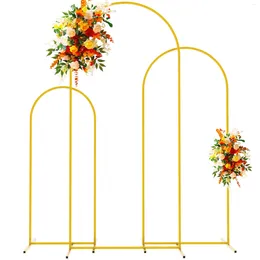 Party Decoration Metal Arch Backdrop Stand Gold Wedding Set of 3 Square Arched Frame för födelsedagsceremoni utomhus inomhusfirande