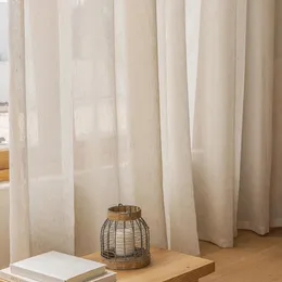 Vorhang aus japanischem Leinen, durchsichtige Vorhänge für das Wohnzimmer, Flur, Fenster, Tüll, Schlafzimmervorhänge, elegante, fertige Zimmer- und Küchenvorhänge, Cortinas 240119