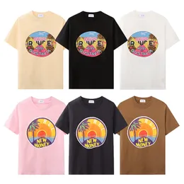 Mens Designer T-shirt Luxury Brand Rhu T Shirts Mens Womens Short Sleeve Tees Summer Shirts Hip Hop Streetwear Tops Shorts Clothing Clothes Olika färger-1