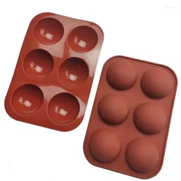 Moldes de cozimento 6 DIY cavidade meia esfera círculo silicone chocolate cupcake bolo molde pan decorativo fondant molde ferramentas