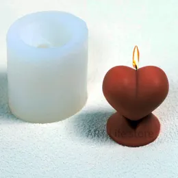 Strumenti artigianali 2024 Amore Stampo per candele in silicone 3D Cuore Torta al cioccolato e ghiaccio Cottura per la casa Artigianato Gesso Argilla Resina Sapone Fare Molud