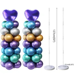 Decoração de festa meidding suprimentos balão coluna plástico arco suporte com base e pólo para decoração de aniversário ballons titular248g